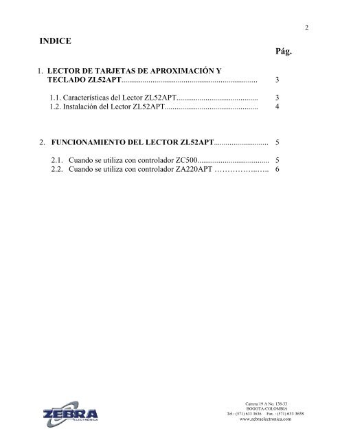 MANUAL LECTOR ZL52APT.pdf - Zebra Electronica