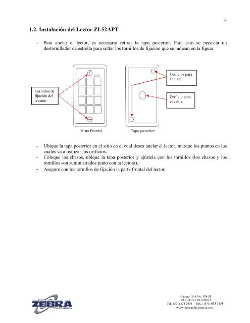 MANUAL LECTOR ZL52APT.pdf - Zebra Electronica