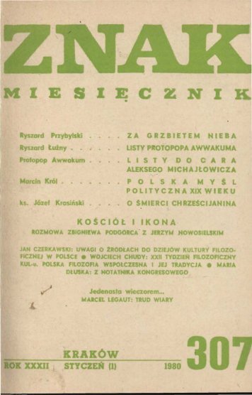 Nr 307, styczeÅ 1980 - Znak