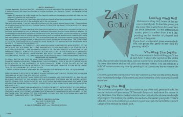 Zany Golf Manual - Virtual Apple