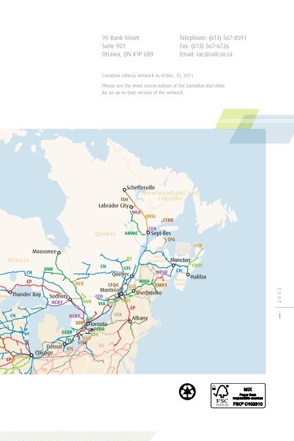 2012 Rail Trends - Railway Association of Canada