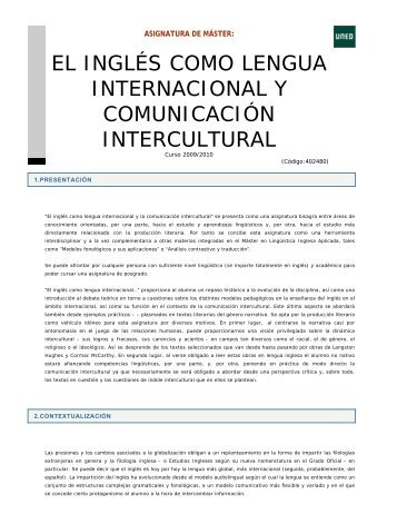 el inglÃ©s como lengua internacional y comunicaciÃ³n ... - Inicio