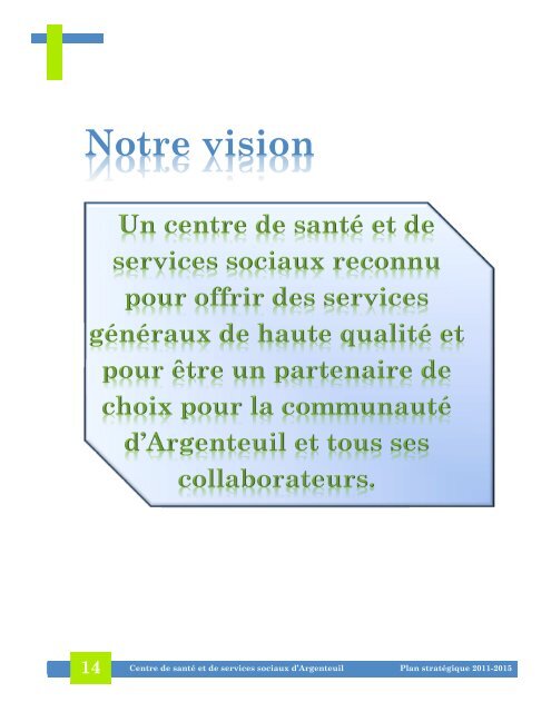 Plan stratégique 2011-2015 - CSSS Argenteuil