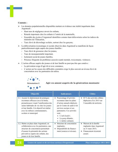 Plan stratégique 2011-2015 - CSSS Argenteuil