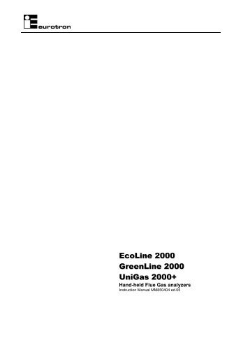 EcoLine 2000 GreenLine 2000 UniGas 2000+