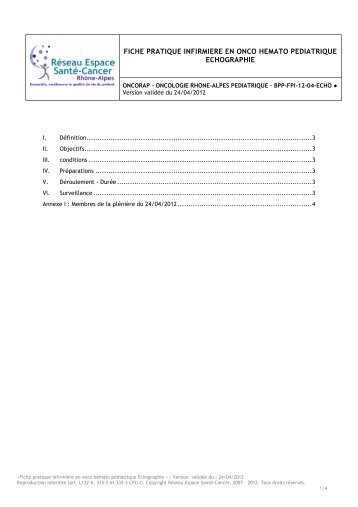 Fiche pratique infirmiÃ¨re en onco hÃ©mato pÃ©diatrique Echographie