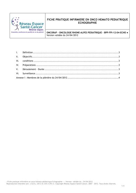 Fiche pratique infirmiÃ¨re en onco hÃ©mato pÃ©diatrique Echographie