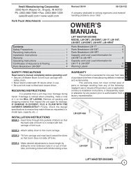 OWNER'S MANUAL - Forklift Accessories