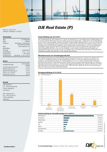 DJE Real Estate (P) 31.01.2012 Factsheet - BMW Bank GmbH