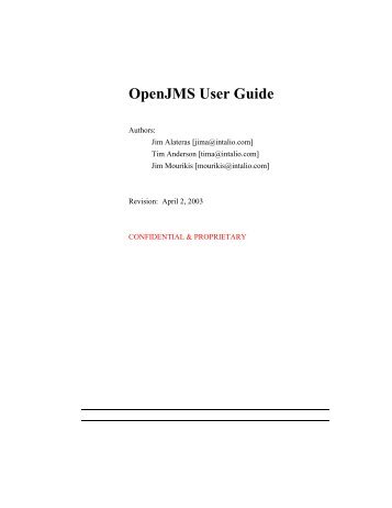 OpenJMS User Guide - SourceForge