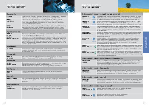 Lubricants product program 2/2011 - Fuchs Europe Schmierstoffe ...