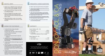 DONJOY ACL & OA FITTING INSTRUCTIONS - DJO Global
