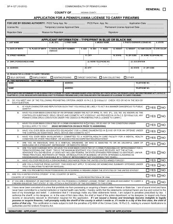 application for a pennsylvania license to carry firearms