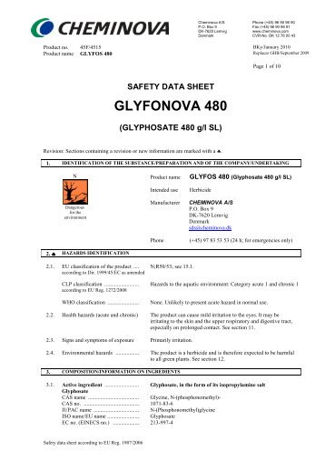 SAFETY DATA SHEET GLYFONOVA 480 - Middeldatabasen
