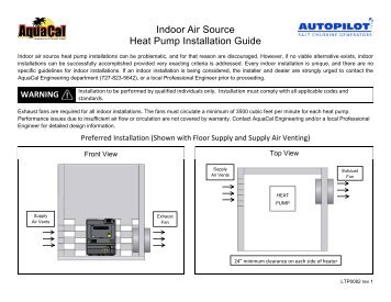 Indoor Air Source Heat Pump Installation Guide - AquaCal