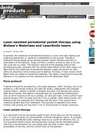 Laser-assisted periodontal pocket therapy using Biolase's Waterlase ...