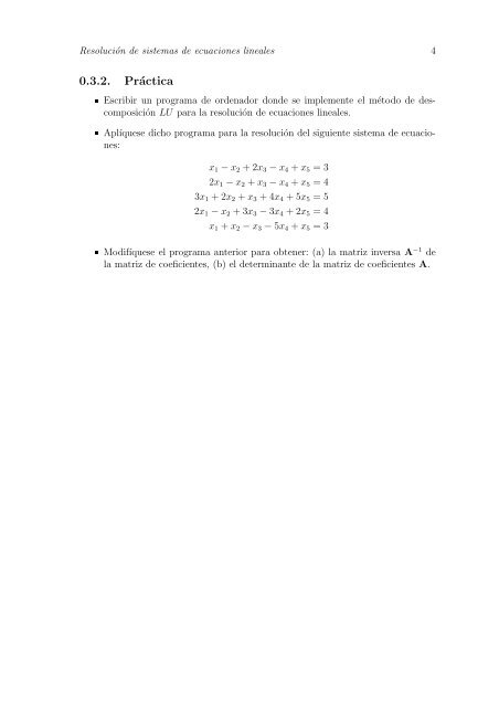 PrÃ¡ctica 0 ResoluciÃ³n de sistemas de ecuaciones ... - Grupo.us.es