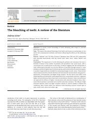 The bleaching of teeth: A review of the literature - Oral Way