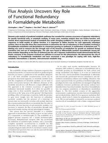 Flux Analysis Uncovers Key Role of Functional Redundancy in ...