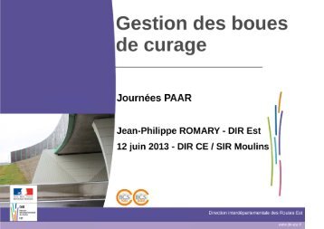 Gestion des boues de curage - Jean-Philippe Romary