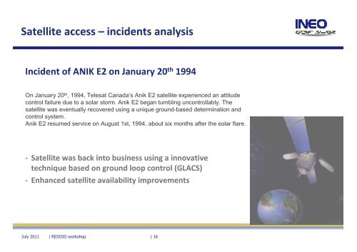 New trends in satellite communication network - INEO - ICAO