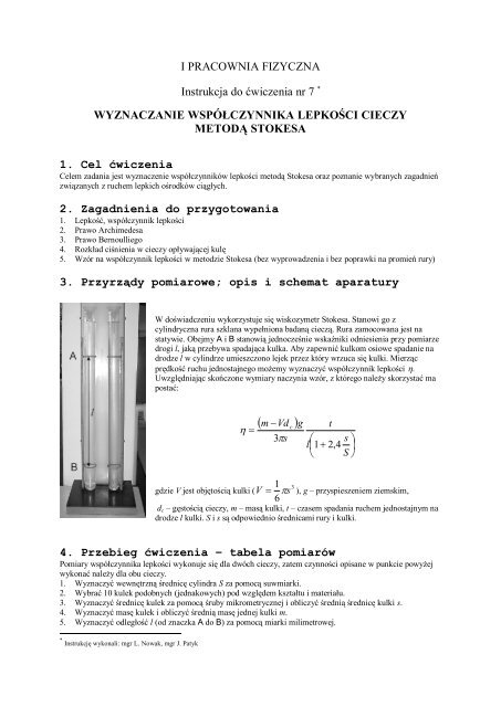 I PRACOWNIA FIZYCZNA