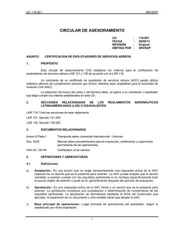 CIRCULAR DE ASESORAMIENTO - ICAO