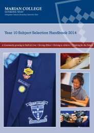 Year 10 Subject Selection Handbook 2014.pdf - marian college