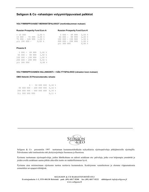 Rahastoesite 1.9.2012 - Seligson & Co