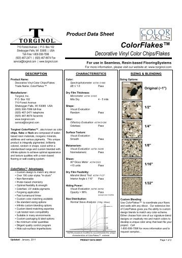 Torginol - ColorFlakes - Product Data Sheet (2011)