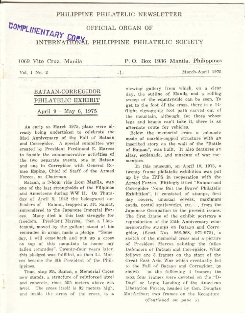 March-April 1975 - International Philippine Philatelic Society