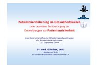 Patientenorientierung im Gesundheitswesen - Ãrztekammer Berlin