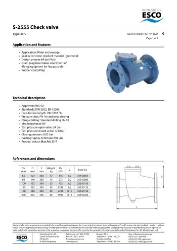 S-2555 Check valve - Kongsberg Esco AS
