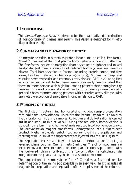 HPLC-Analytik Homocystein - bei Immundiagnostik