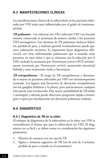 CoinfecciÃ³n TB/VIH: GuÃ­a ClÃ­nica. VersiÃ³n actualizada â 2010