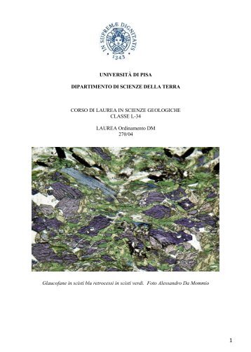 Guida studenti 2013-14 - Dipartimento di Scienze della Terra