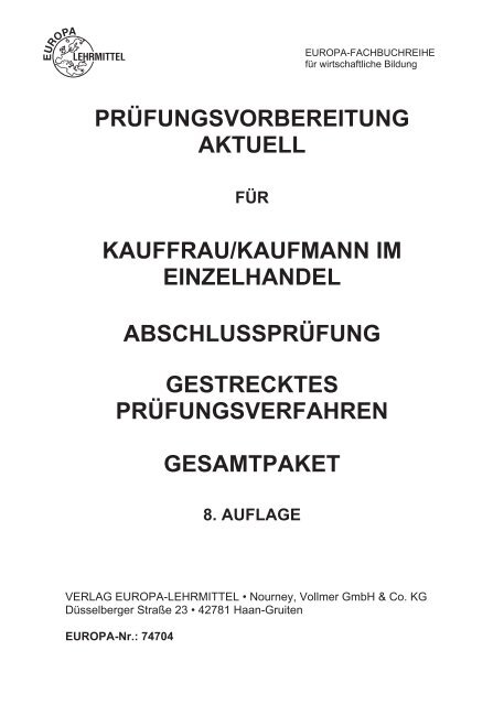 Abschlussprüfung Sommer 2014 Kaufmann Im Einzelhandel Lösungen