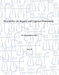 Newsletter on Aegean and Cypriot Prehistory