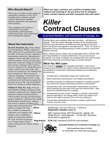 Killer Contract Clauses - ABC