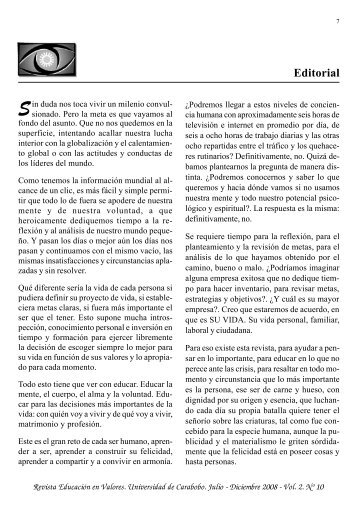 REVISTA EDUCACION EN VALORES.p65 - Portal de Revistas ...