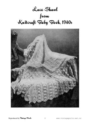 Lace Shawl from Knitcraft Baby Book, 1940s - Vintage Purls