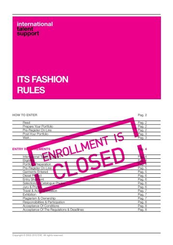 its fashion rules - International Talent Support