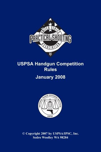 USPSA Handgun Competition Rules January 2008