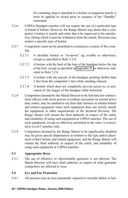 USPSA Handgun Competition Rules January 2008