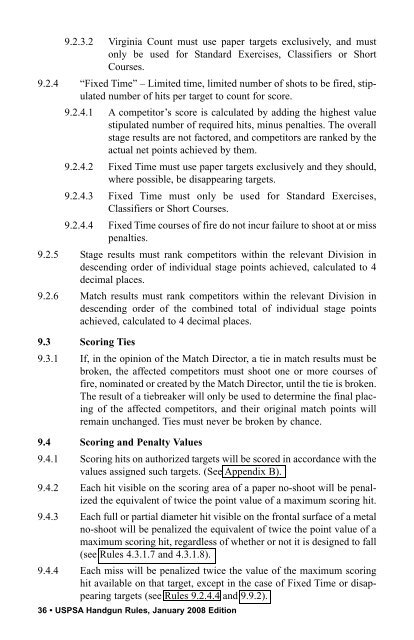 USPSA Handgun Competition Rules January 2008