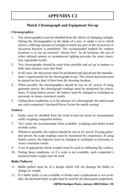 USPSA Handgun Competition Rules January 2008