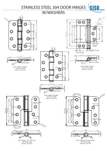 Door hinges SS-304 - Siso Denmark