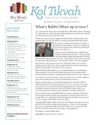 What's Rabbi Offner up to now? - Shir Tikvah