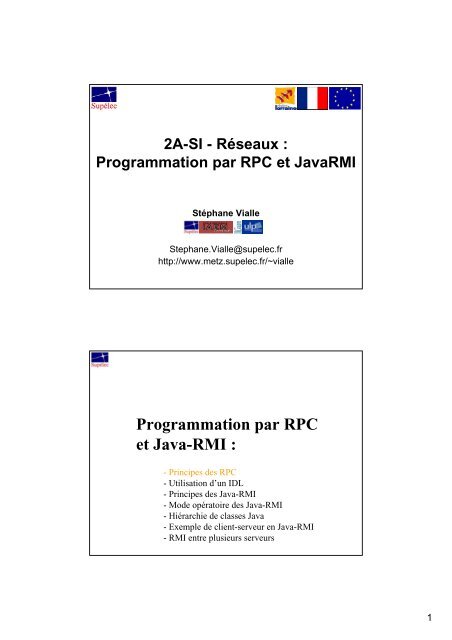 Programmation par RPC et Java-RMI :