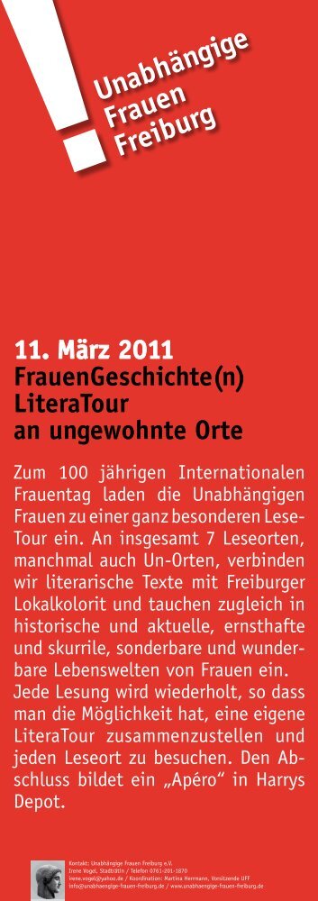 LiteraTour an ungewohnte Orte - UnabhÃ¤ngige Frauen Freiburg